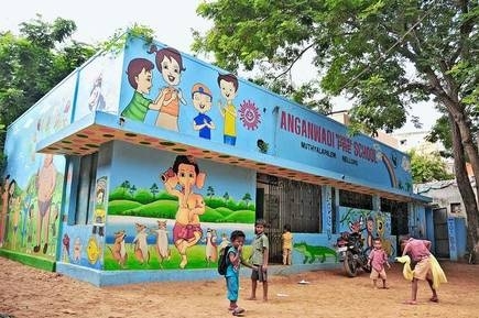 Anganwadi centre upgraded with furniture, learning material and nutrition equipment