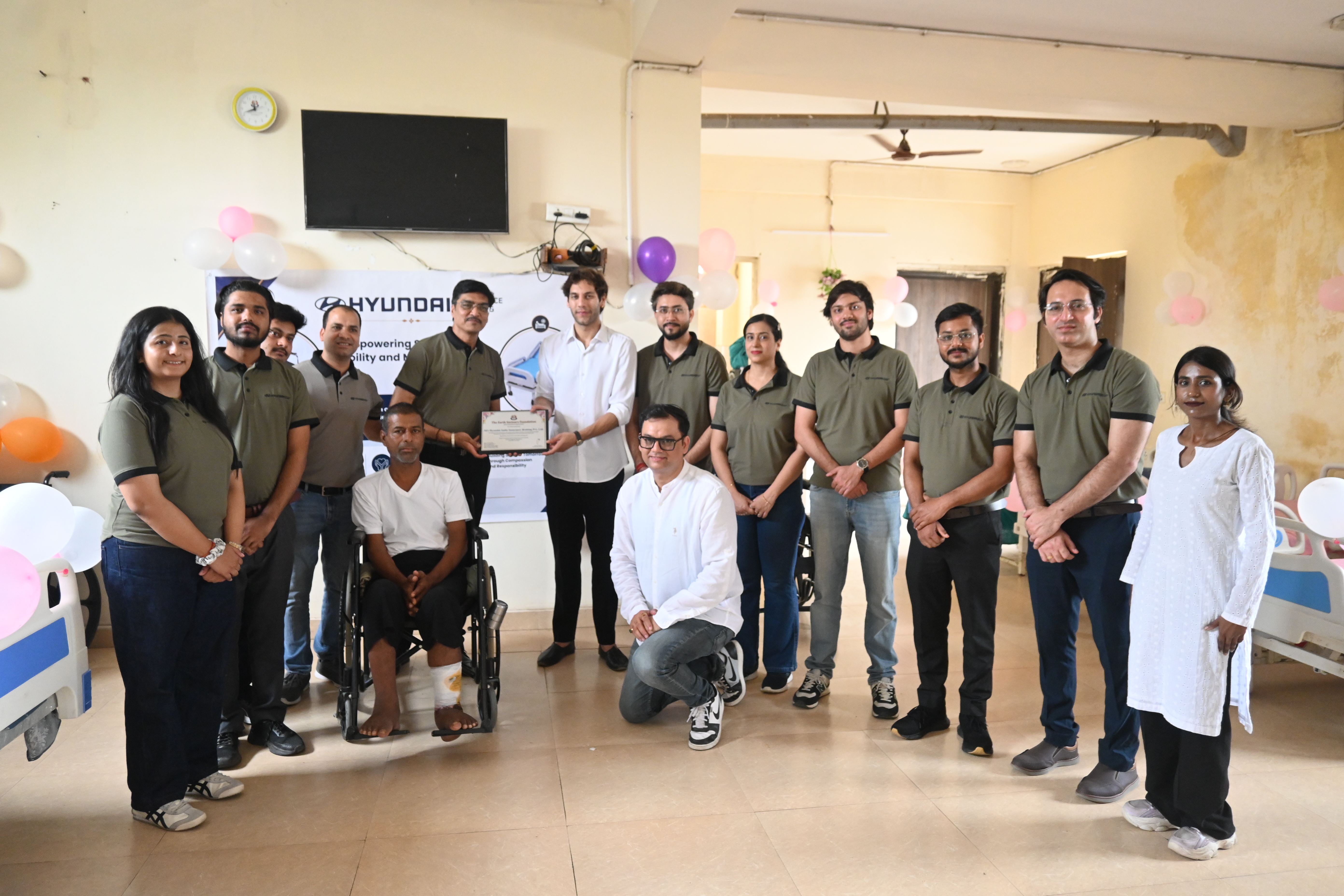 ICU bed and wheelchair handover ceremony at an old age home in Gurgaon
