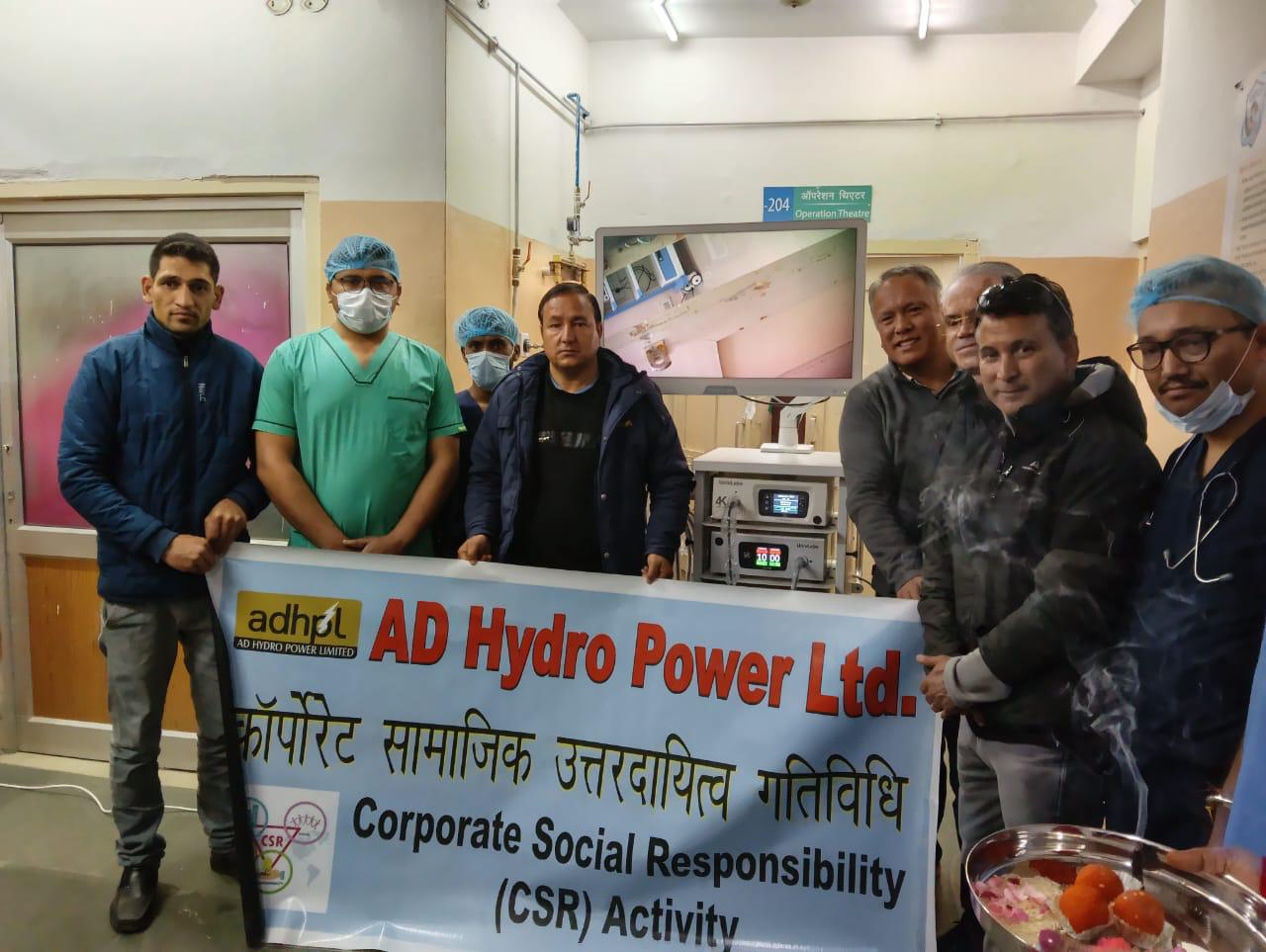 Laparoscopy department set up at Civil Hospital Manali under AD Hydro Power CSR